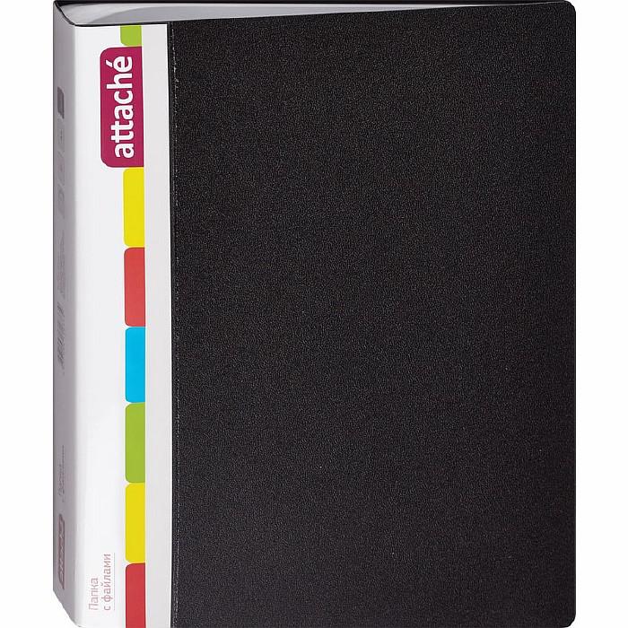 

Папка на 60 файлов "Attache", А4, черный