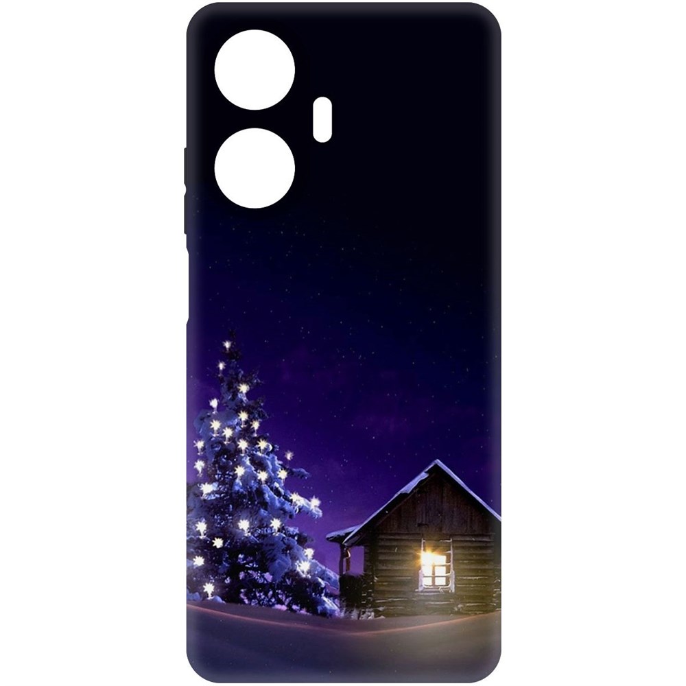

Чехол-накладка Софт Зимний домик для Realme C55, Черный