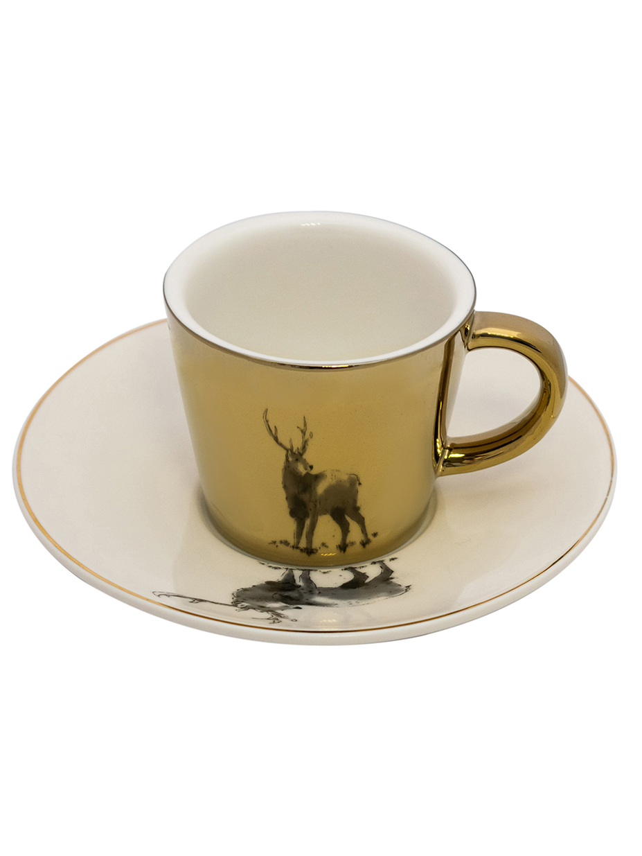 

Кофейная пара JEWEL Mirror Gold, Олень 90мл