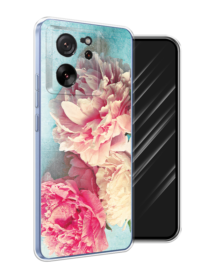 

Чехол Awog на Xiaomi 13T "Пионы new", Бирюзовый, 319850-1