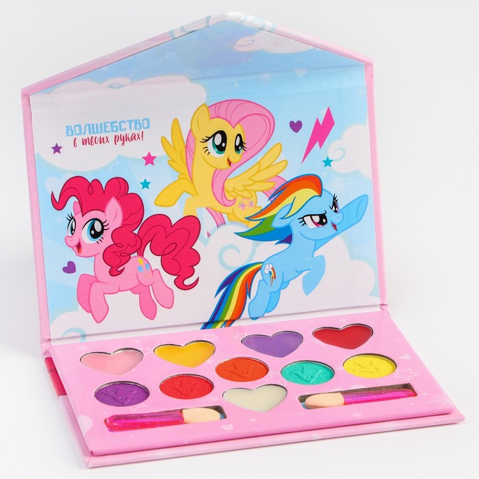 

Набор косметики Hasbro My Little Pony, тени 5 цв по 1,3 гр, блеск 5 цв по 0,8 гр Р00000566, Розовый;красный;бежевый;оранжевый;желтый, My Little Pony