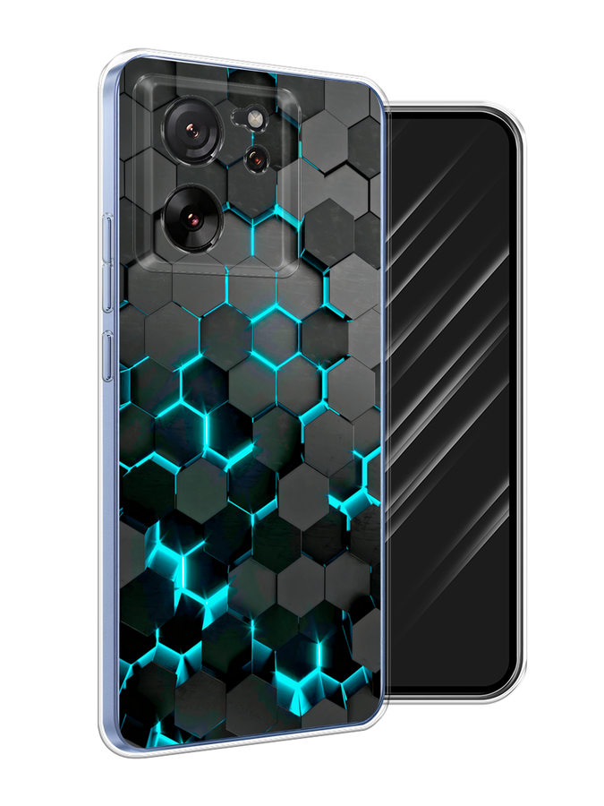

Чехол Awog на Xiaomi 13T "Соты бирюзовые", Черный;бирюзовый;синий, 319850-1