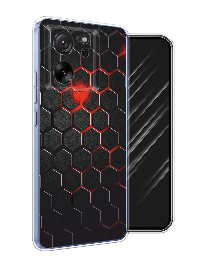 

Чехол Awog на Xiaomi 13T "Фон соты красные", Красный;черный, 319850-1