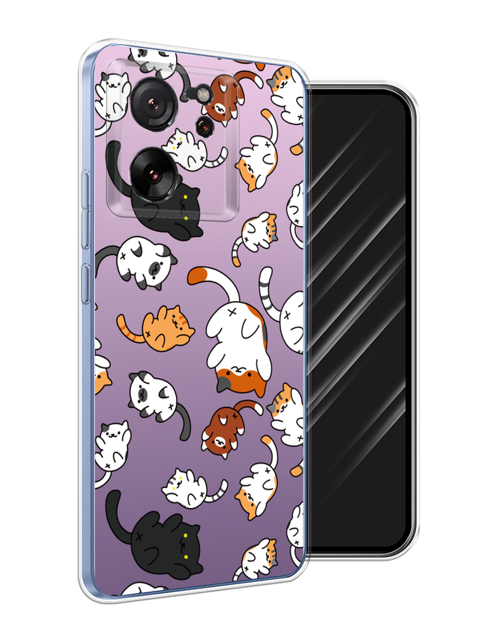 

Чехол Awog на Xiaomi 13T "Котопад", Фиолетовый;белый, 319850-1
