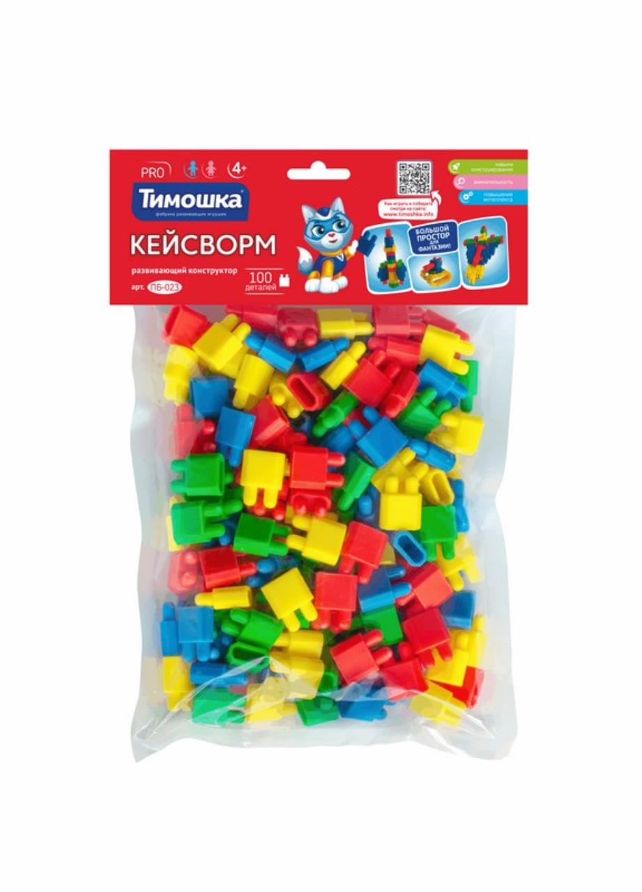 Конструктор Тимошка Кейсворм 100 дет пластик 21x19x5см