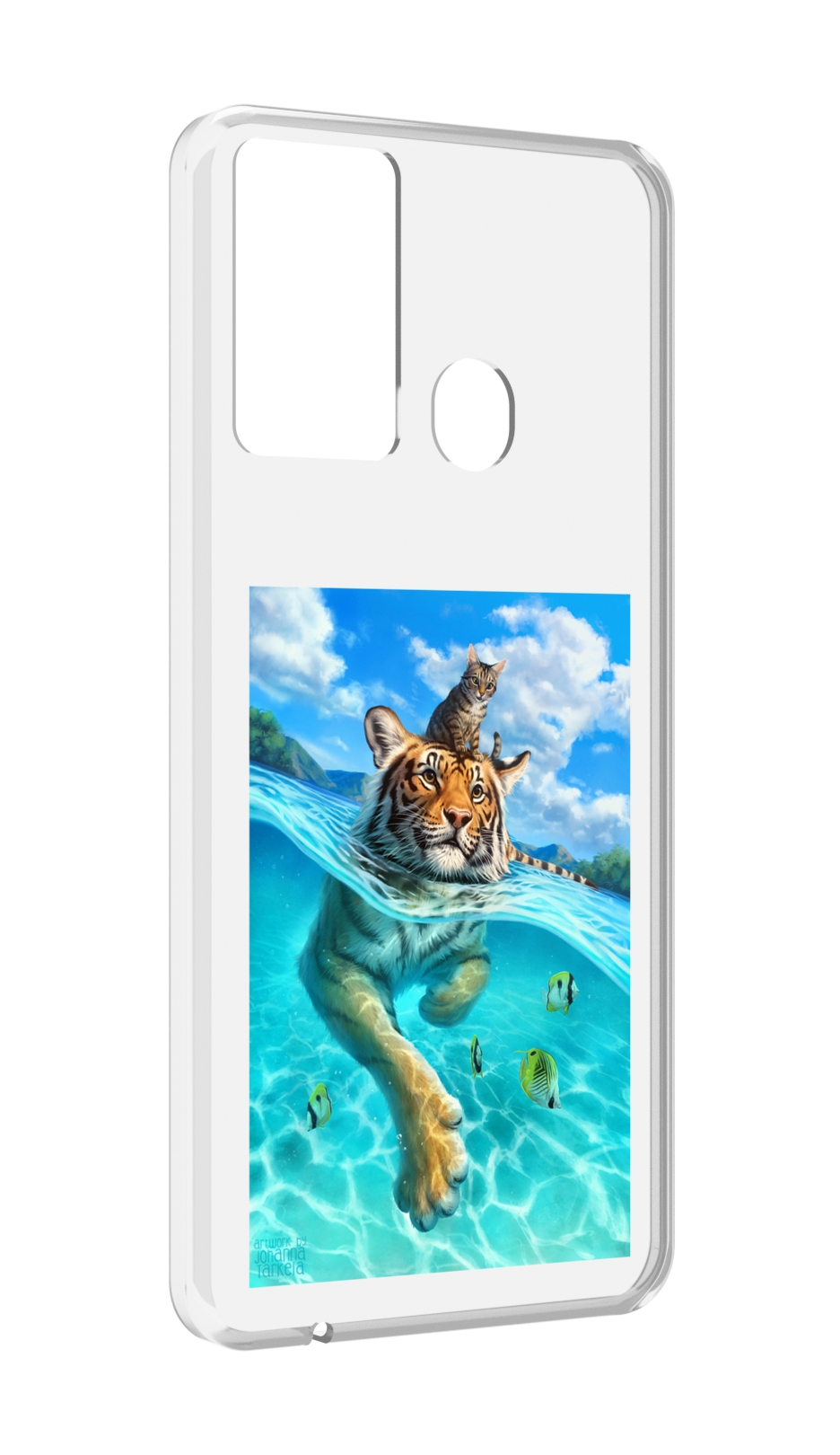 

Чехол MyPads Кот-на-тигре для Itel P37/Itel Vision 2S, Прозрачный, Tocco