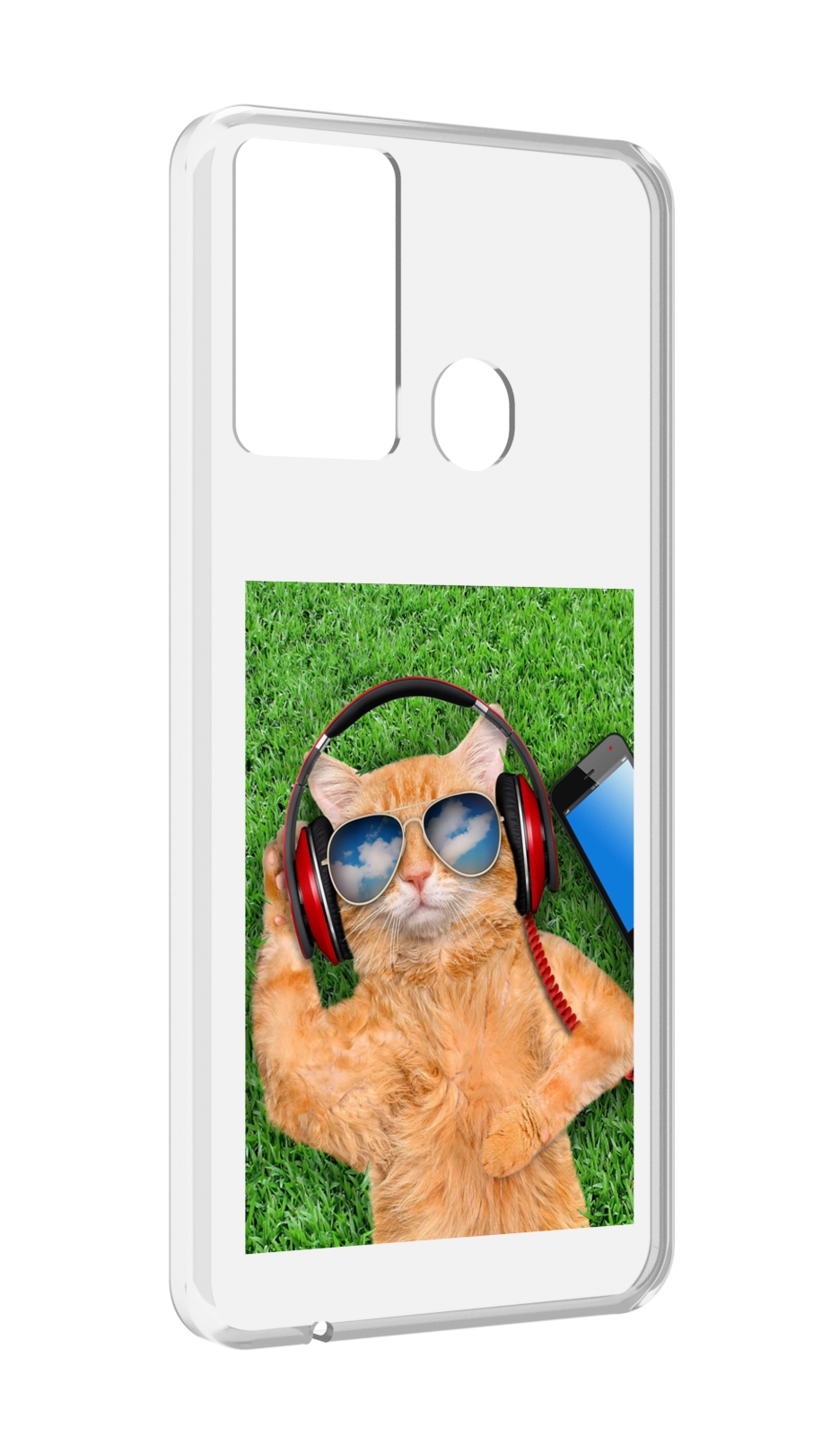 

Чехол MyPads Кот-кайфарик для Itel P37/Itel Vision 2S, Прозрачный, Tocco