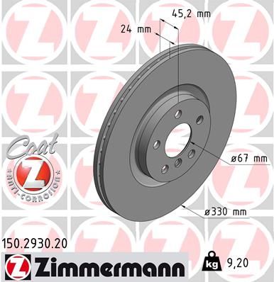 

Тормозной диск ZIMMERMANN 150293020