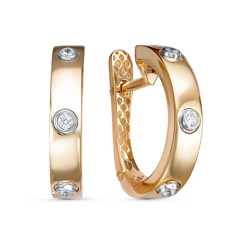 

Серьги из золота Delta jewelry Дф1201512р, фианит, дф1201512р