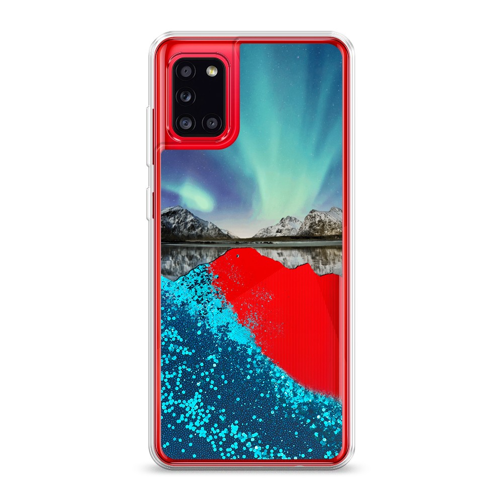 

Жидкий чехол с блестками "Горное озеро и сияние" на Samsung Galaxy A31, 2100393-1