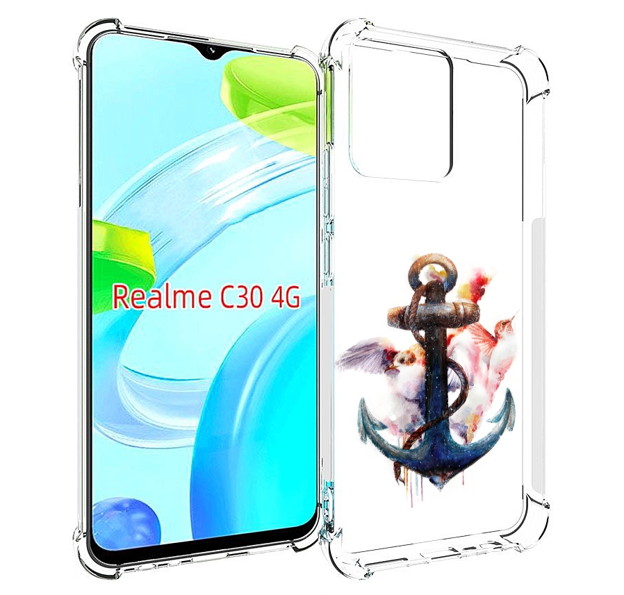 

Чехол MyPads якорь с птицами для Realme C30 4G / Narzo 50i Prime, Прозрачный, Tocco