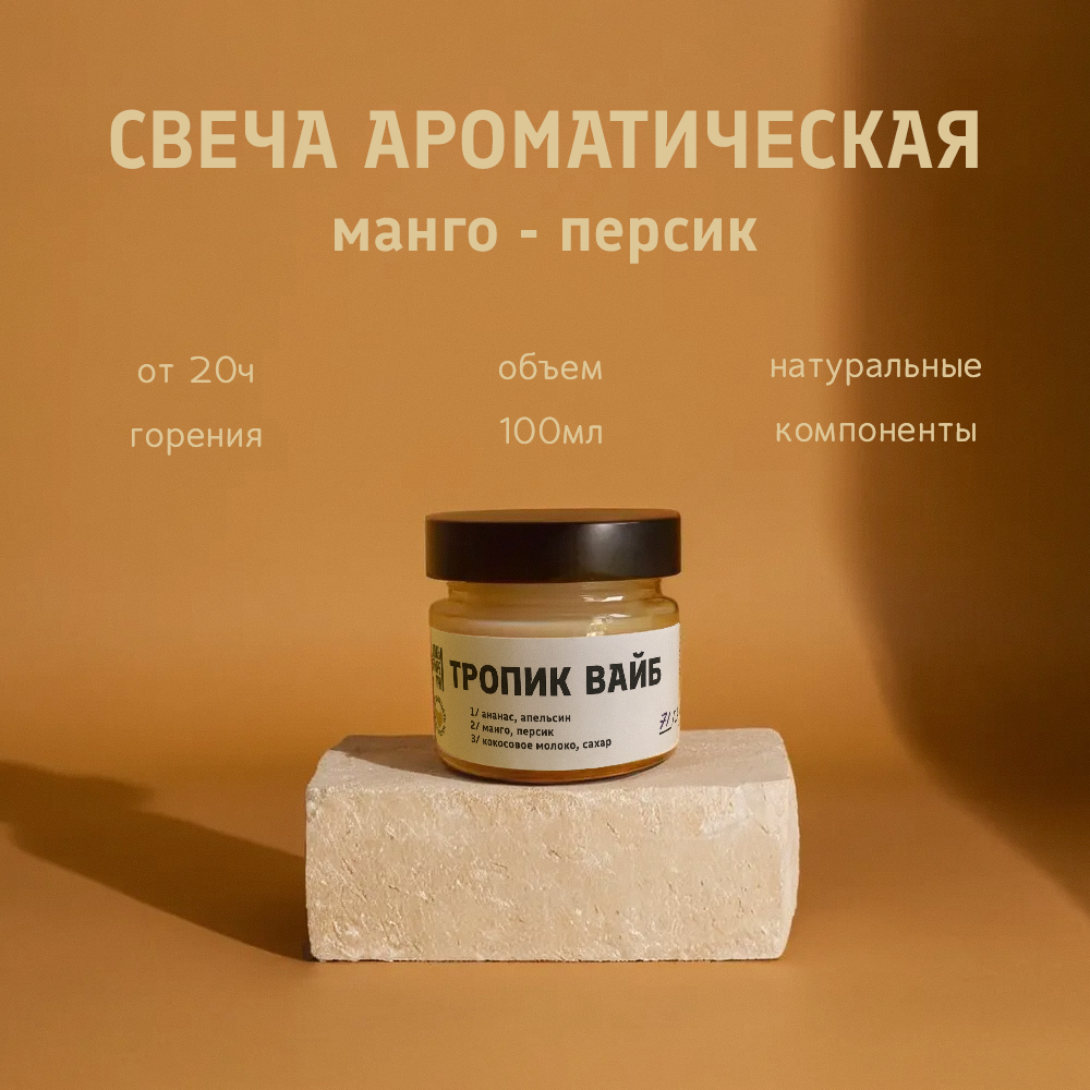 

Свеча ароматическая ТРОПИК ВАЙБ с деревянным фитилем 100мл, серия glass_jar2