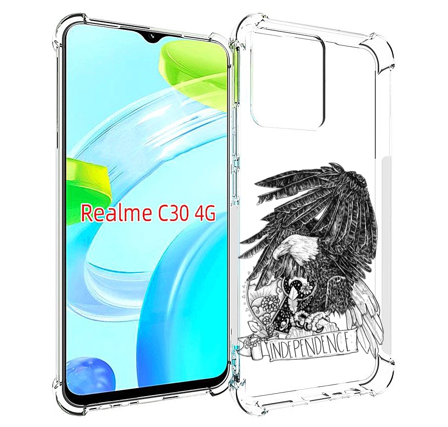 

Чехол MyPads черно белый сокол для Realme C30 4G / Narzo 50i Prime, Прозрачный, Tocco