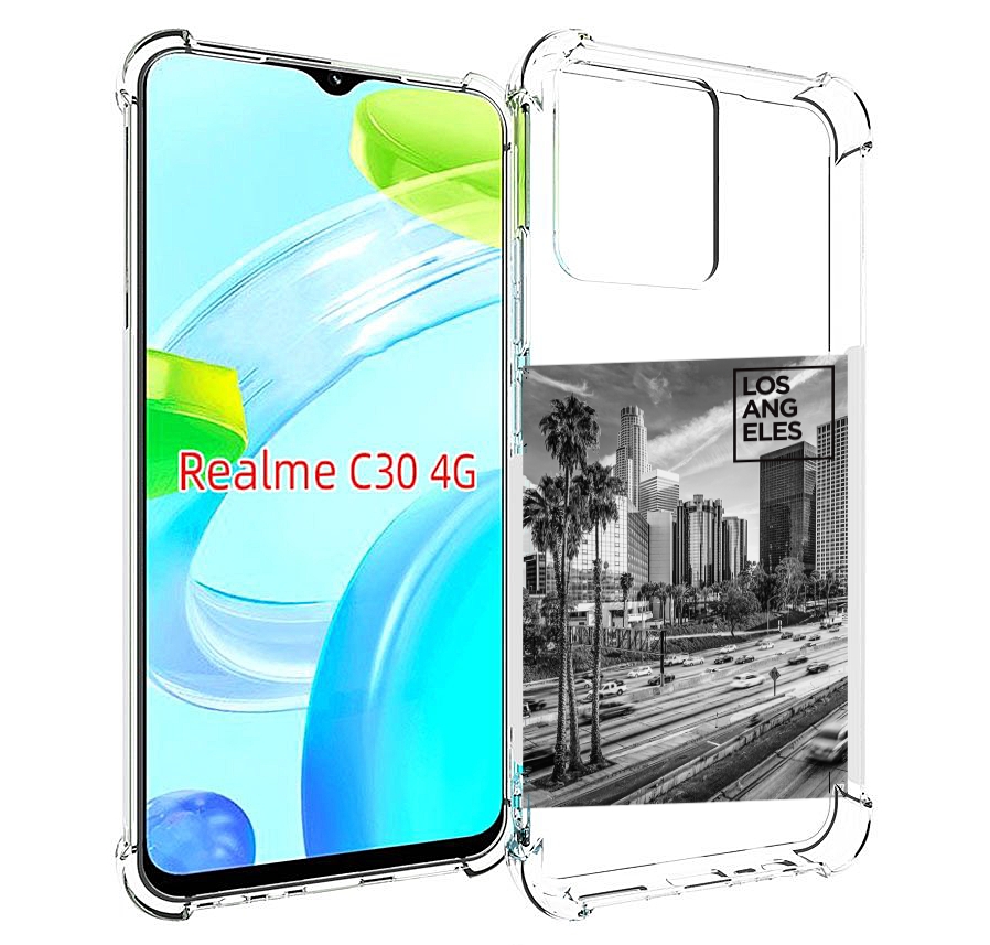 

Чехол MyPads черно белый лос анджелес для Realme C30 4G / Narzo 50i Prime, Прозрачный, Tocco