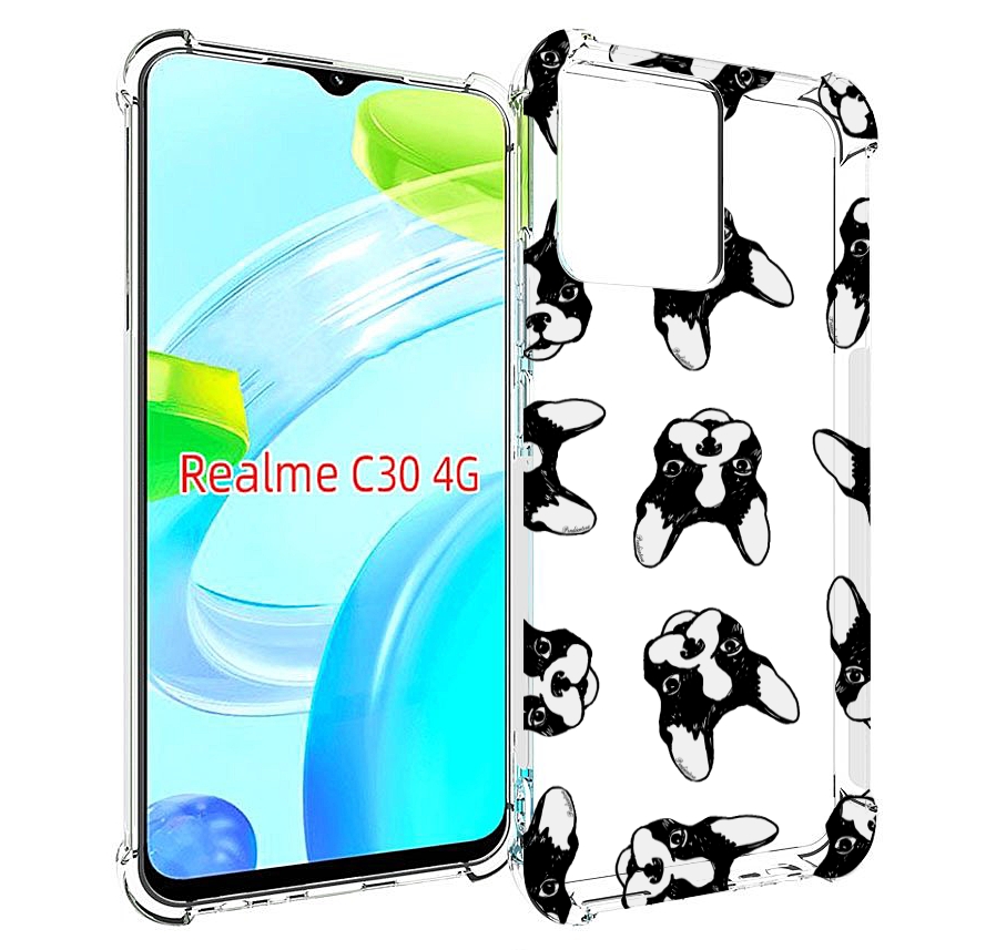 

Чехол MyPads черно белые собачки для Realme C30 4G / Narzo 50i Prime, Прозрачный, Tocco