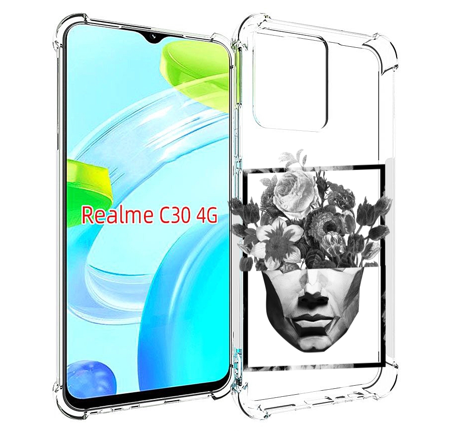 

Чехол MyPads черно белая ваза в абстракции для Realme C30 4G / Narzo 50i Prime, Прозрачный, Tocco