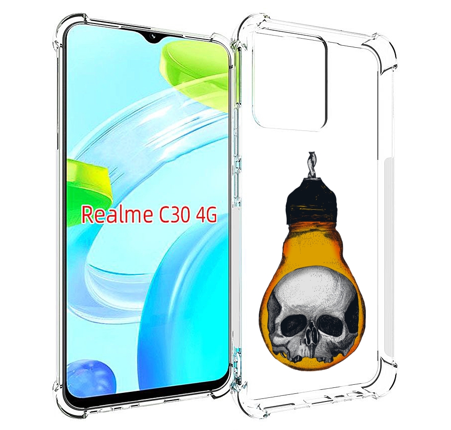 

Чехол MyPads череп в лампочке для Realme C30 4G / Narzo 50i Prime, Прозрачный, Tocco