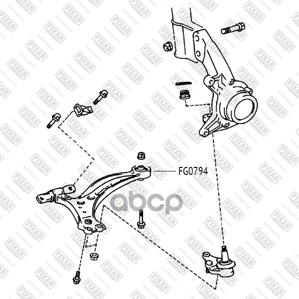 

FIXAR FG0794 Сайлентблок переднего нижнего рычага задний