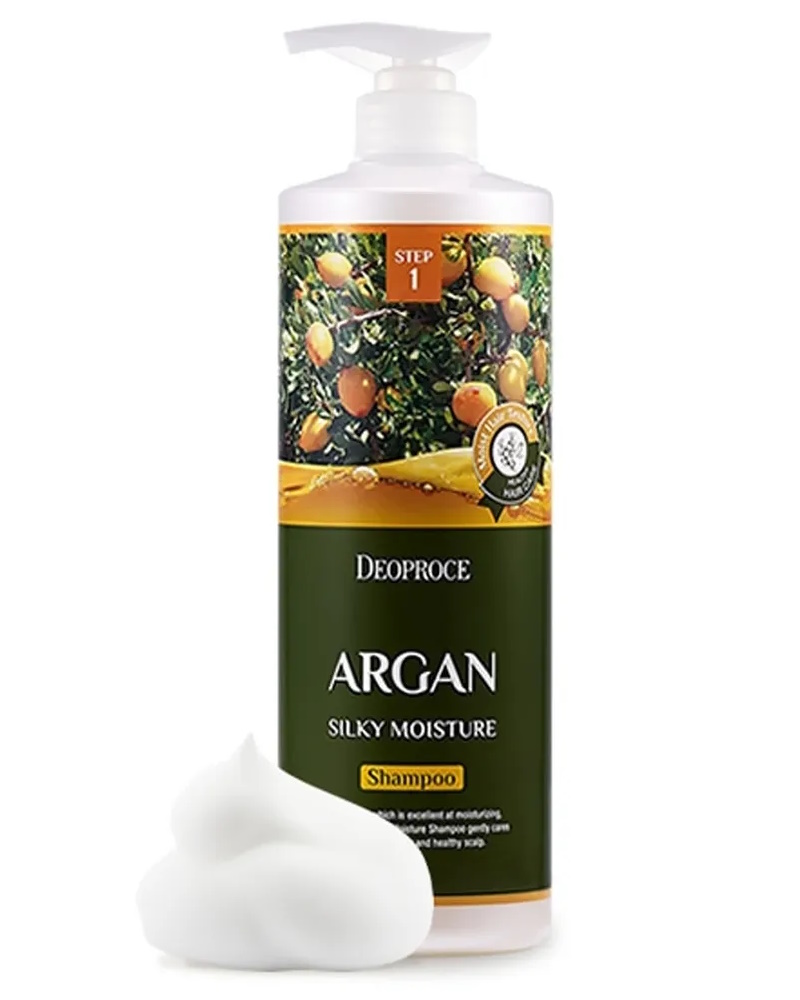 Шампунь Deoproce Argan Silky Moisture Shampoo увлажняющий, с аргановым маслом, 1000 мл