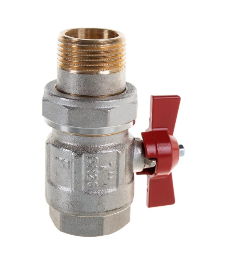 

Кран шаровой Itap Ideal 3/4" с накидной гайкой (бабочка), Серебристый