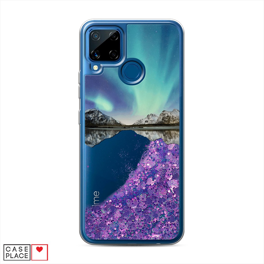 

Чехол Awog на Realme C15 "Горное озеро и сияние", Разноцветный, 255092-1