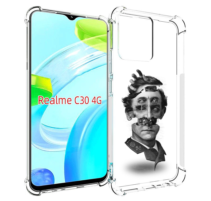 

Чехол MyPads страшное лицо абстракция для Realme C30 4G / Narzo 50i Prime, Прозрачный, Tocco