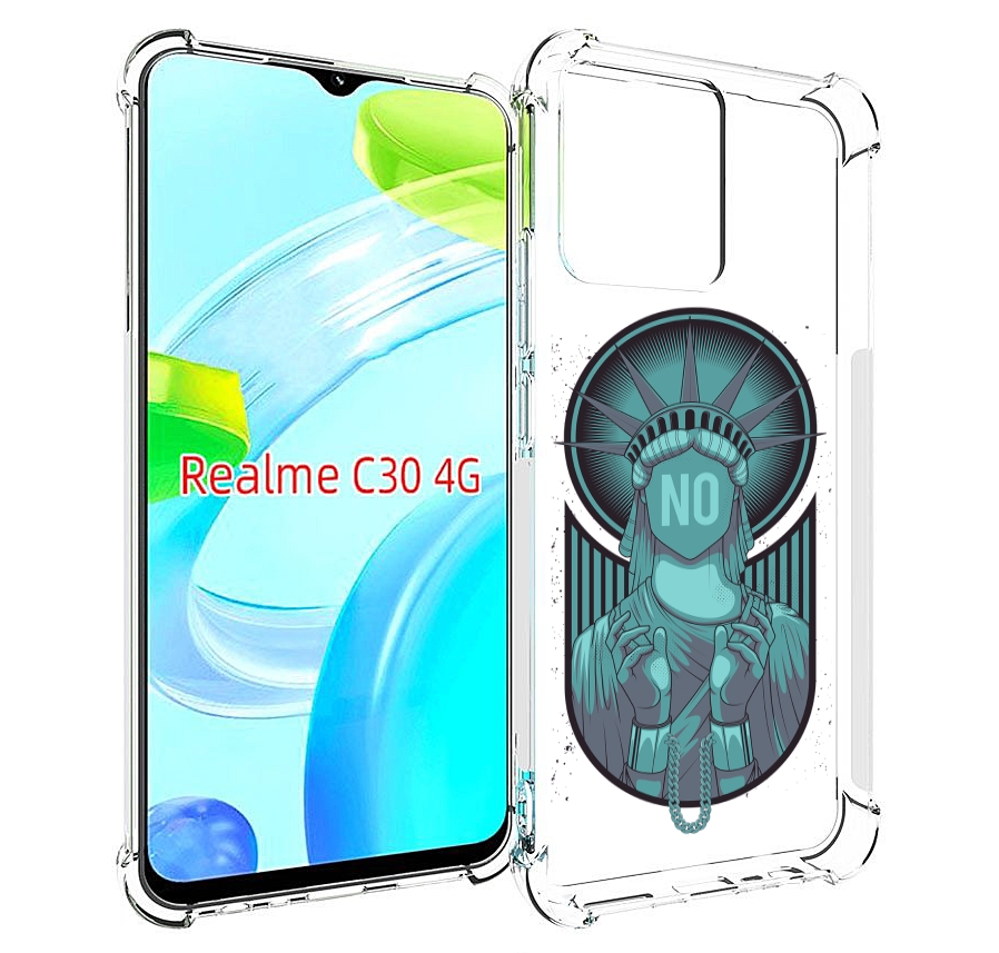 

Чехол MyPads статуя свободы зеленый для Realme C30 4G / Narzo 50i Prime, Прозрачный, Tocco