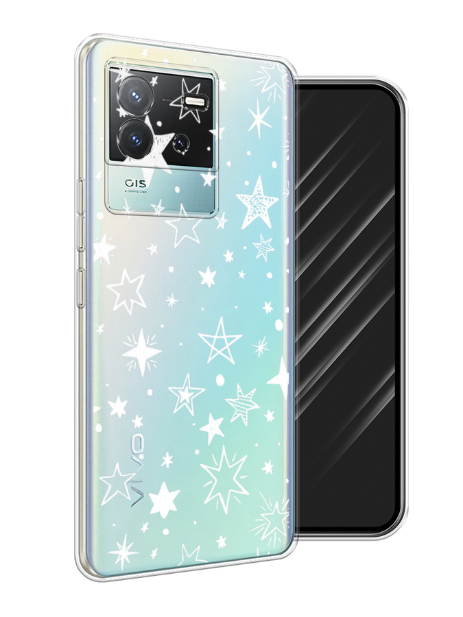 

Чехол Awog на Vivo T2 4G "Звездочки графика белая", Прозрачный;белый, 269550-1