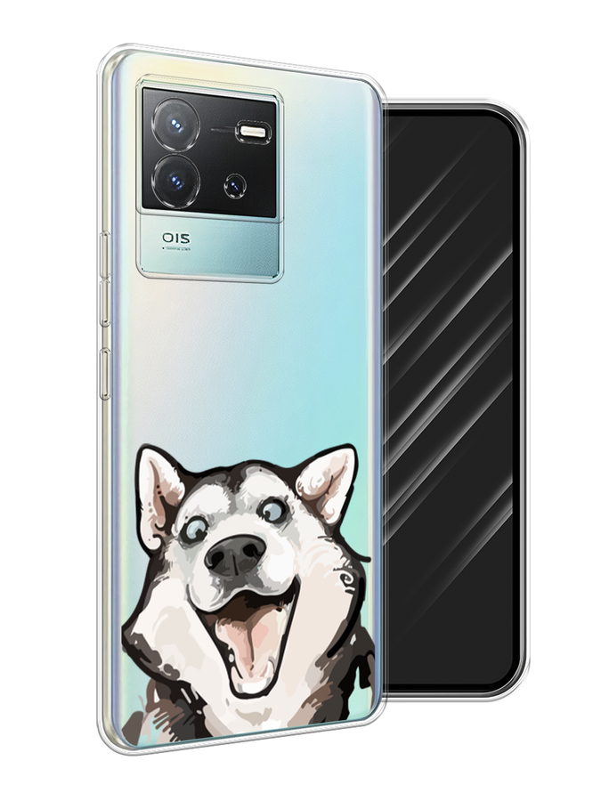 

Чехол Awog на Vivo T2 4G "Радостный хаски", Белый;голубой;черный, 269550-1