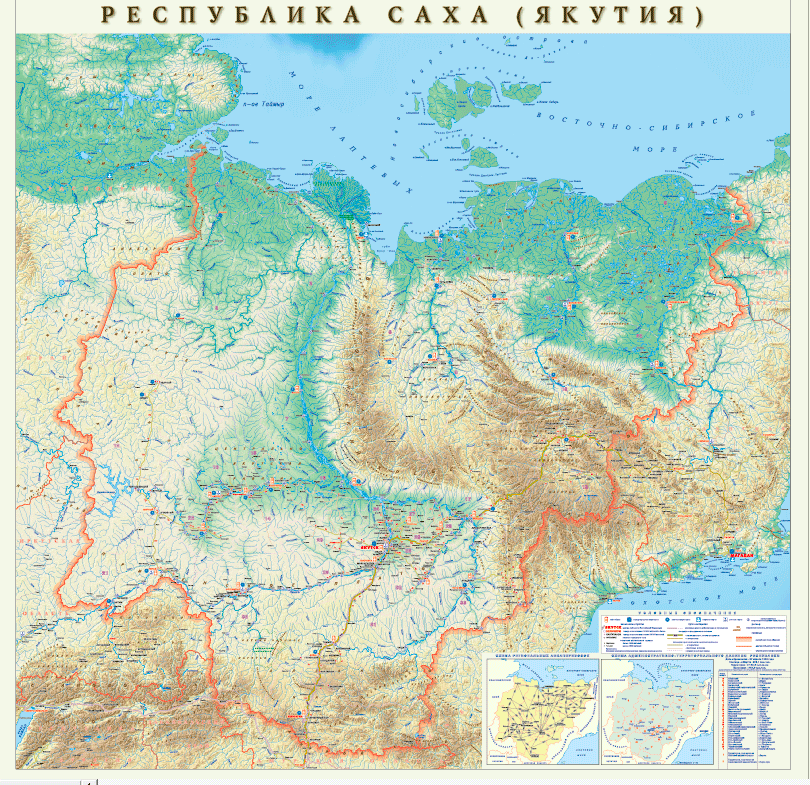 фото Карта республики саха (якутия), 250*250 см globusoff