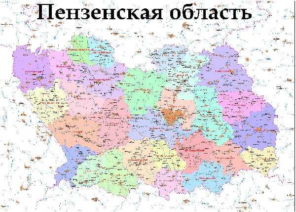 Карта пензенской области с районами и деревнями подробная со спутника онлайн бесплатно в реальном