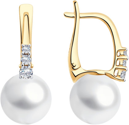 

Серьги из красного золота AllTime 792225_s, жемчуг\фианит Swarovski, 792225_s