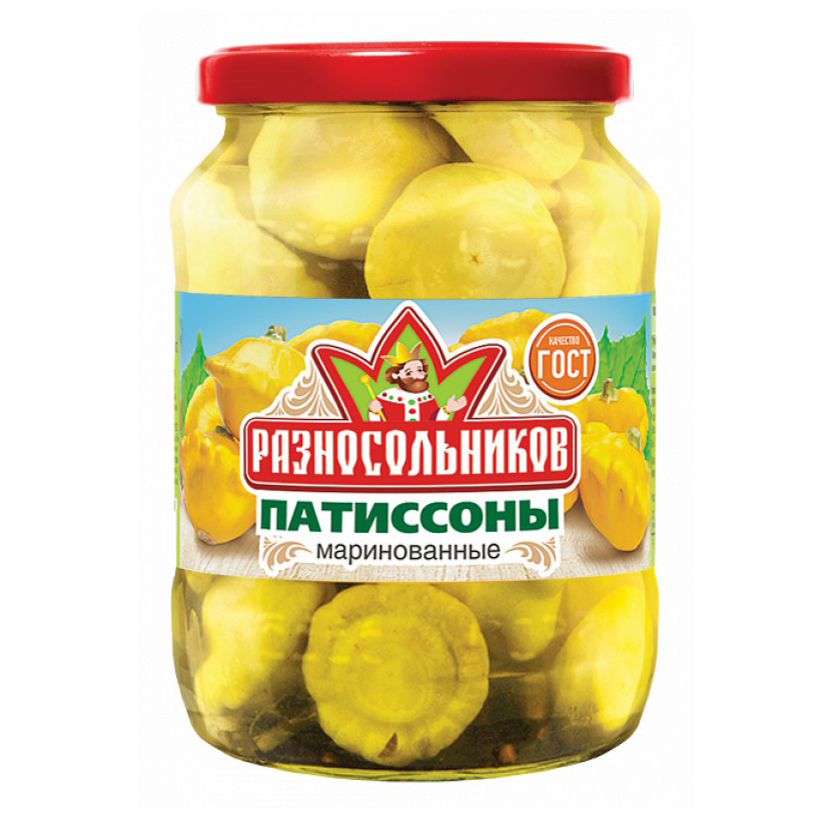 

Патиссоны Разносольников маринованные ГОСТ 680 г