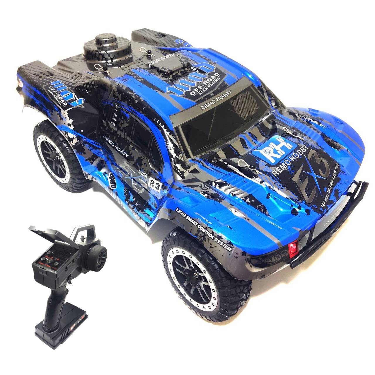 Радиоуправляемая машинка Remo Hobby RH10EX3UPG-BLUE радиоуправляемый шорт корс remo hobby 10ex3 4wd rtr масштаб 1 10 2 4g rh10ex3pro blue