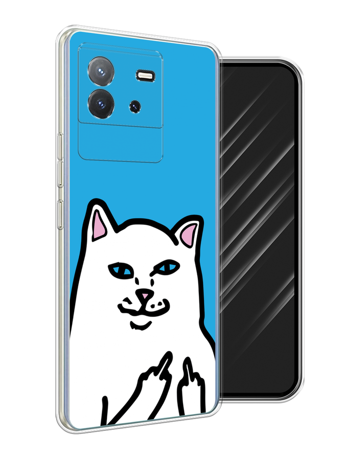 

Чехол Awog на Vivo T2 4G "Кот жесть", Белый;голубой;черный, 269550-1
