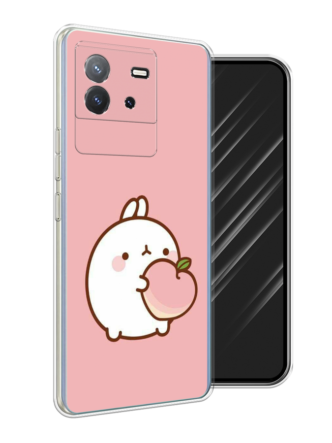 

Чехол Awog на Vivo T2 4G "Кролик с персиком", Розовый;бежевый, 269550-1
