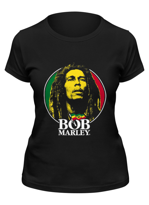 

Футболка женская Printio Bob marley черная S, Черный, Bob marley