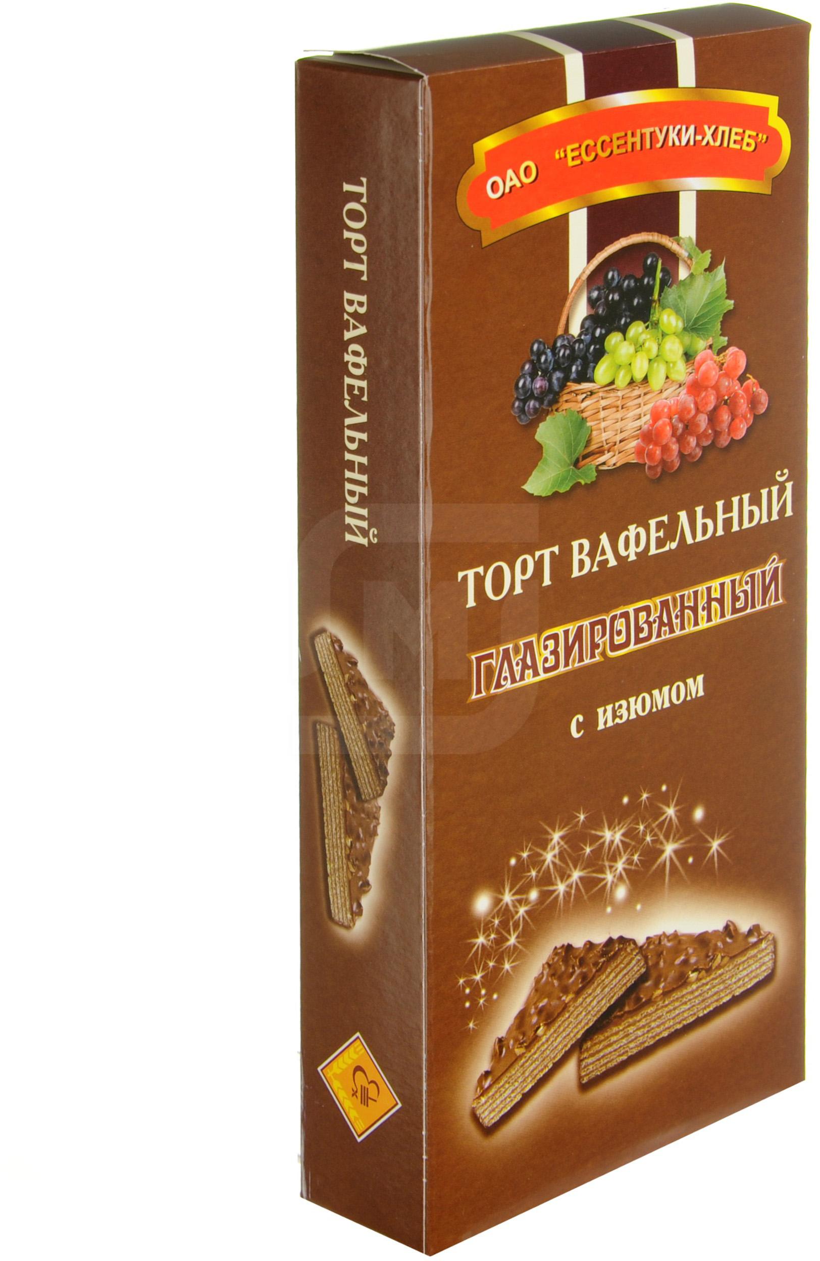 

Торт вафельный глазированный с изюмом 310 г