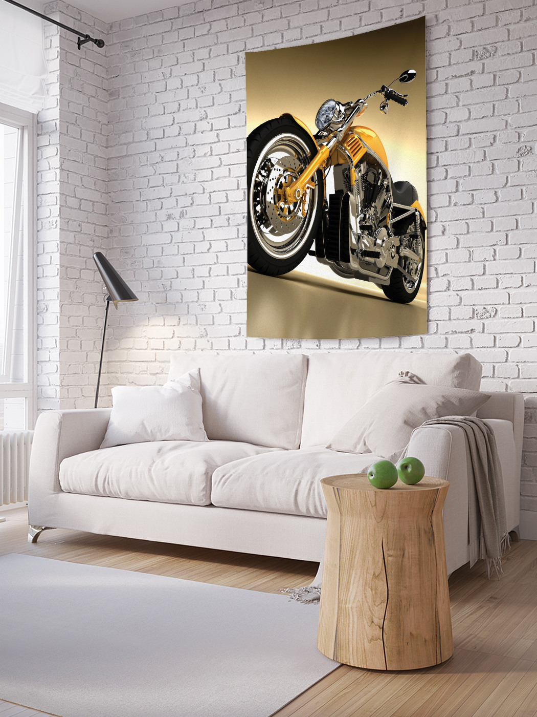

Вертикальное фотопанно на стену JoyArty Желтый мотоцикл 150x200 см, Желтый мотоцикл