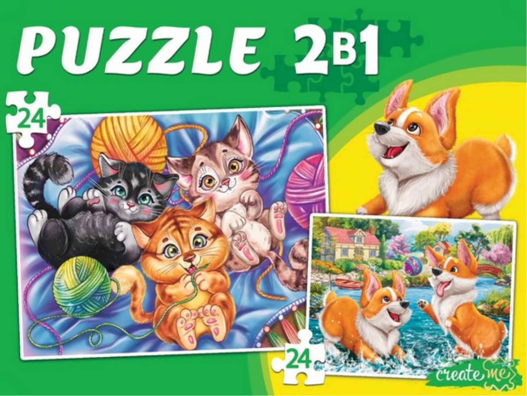 

Пазлы 2 в Рыжий кот КОТЯТА и ЩЕНКИ 24 и 24 эл