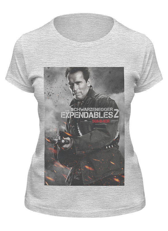 

Футболка женская Printio Expendables ii shwarzenegger серая S, Серый, Expendables ii shwarzenegger