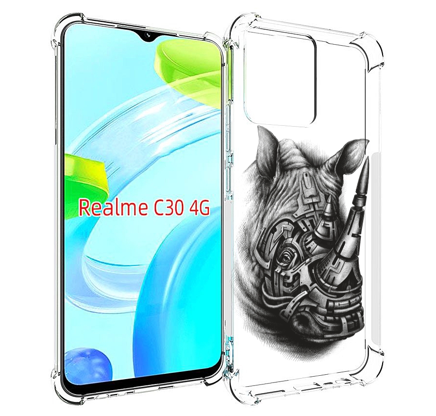 

Чехол MyPads стальной носорог для Realme C30 4G / Narzo 50i Prime, Прозрачный, Tocco