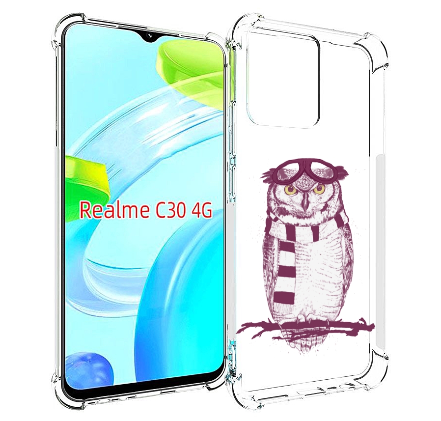 

Чехол MyPads сова-летчик для Realme C30 4G / Narzo 50i Prime, Прозрачный, Tocco