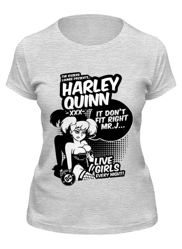 

Футболка женская Printio Харли квинн (harley quinn) серая 2XL, Харли квинн (harley quinn)