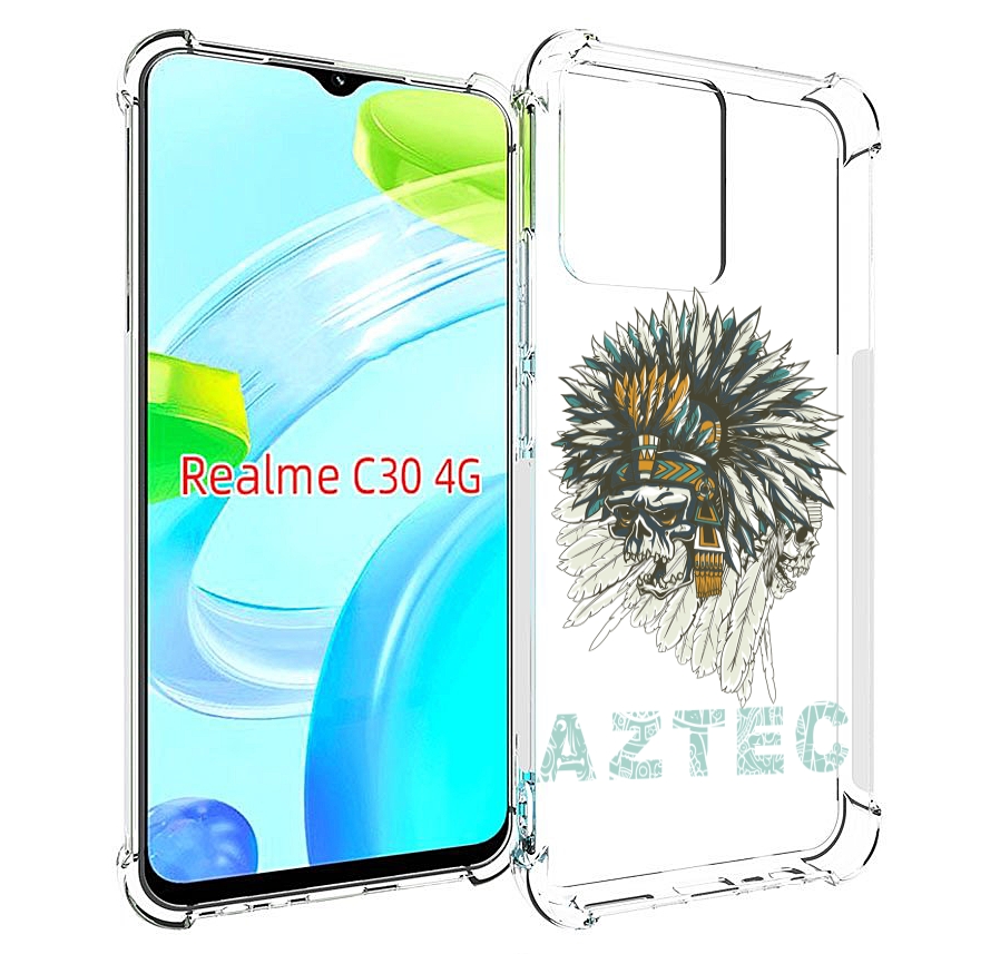 

Чехол MyPads скелет индеец для Realme C30 4G / Narzo 50i Prime, Прозрачный, Tocco