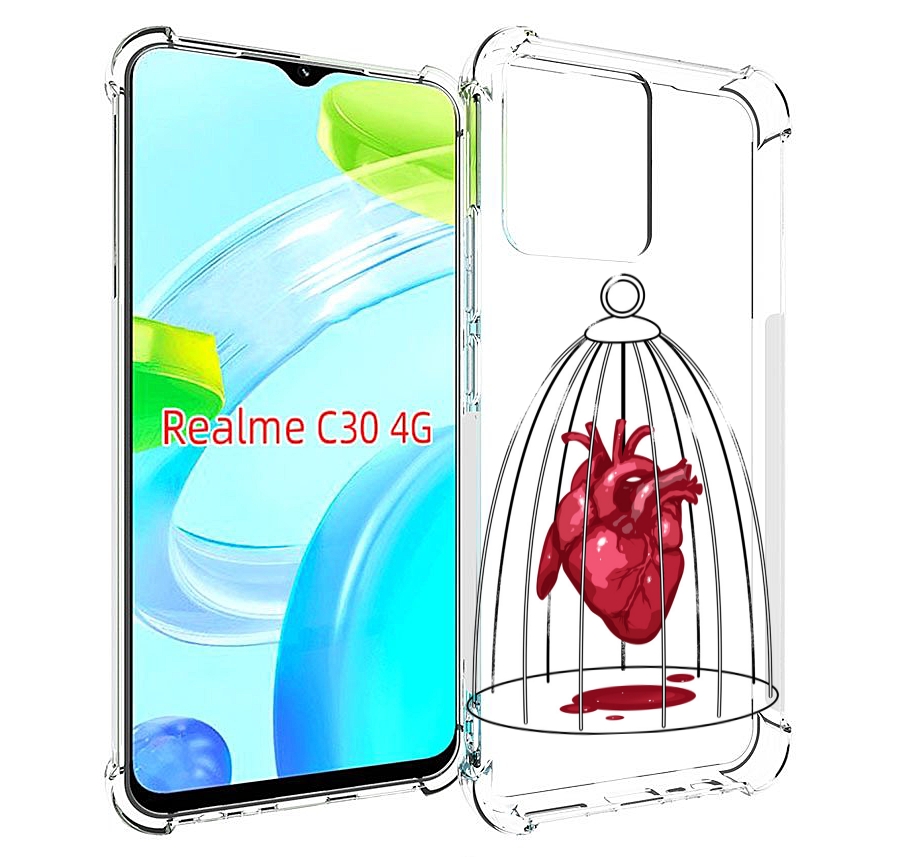 

Чехол MyPads сердце в клетке для Realme C30 4G / Narzo 50i Prime, Прозрачный, Tocco