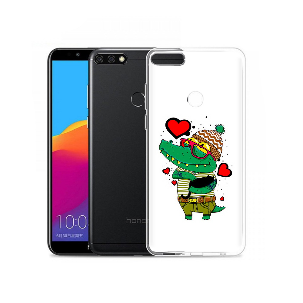 

Чехол MyPads Tocco для Honor 7C Pro Влюбленный крокодил (PT113786.47.48), Прозрачный, Tocco