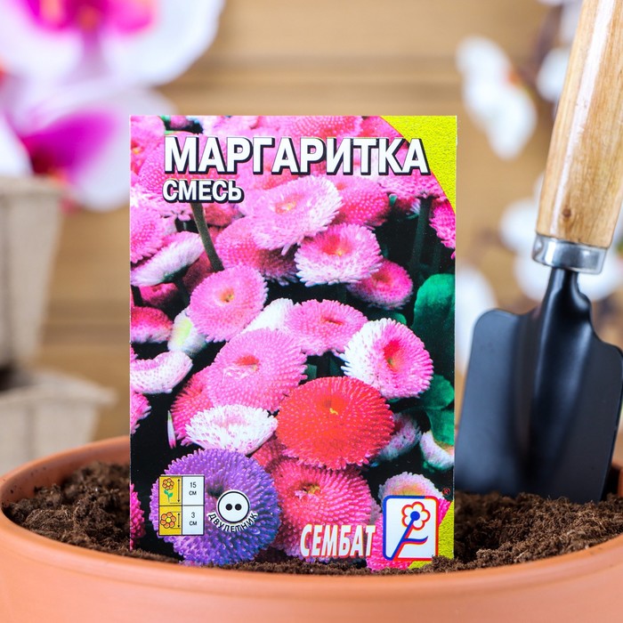 

Семена цветов Маргаритка "Cмесь окрасок", Дв, 0,05 г