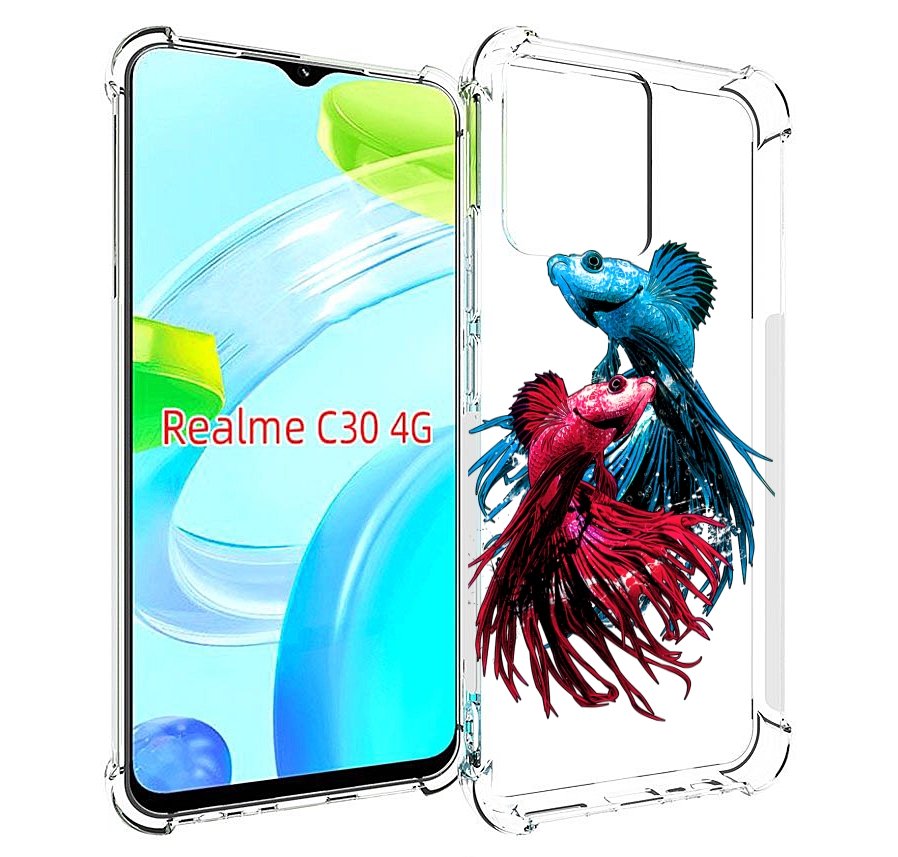 

Чехол MyPads рыбы петушки для Realme C30 4G / Narzo 50i Prime, Прозрачный, Tocco