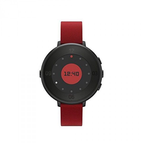 фото Pebble time round red-black